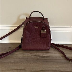 Kate Spade Deep Red Leather Backpack